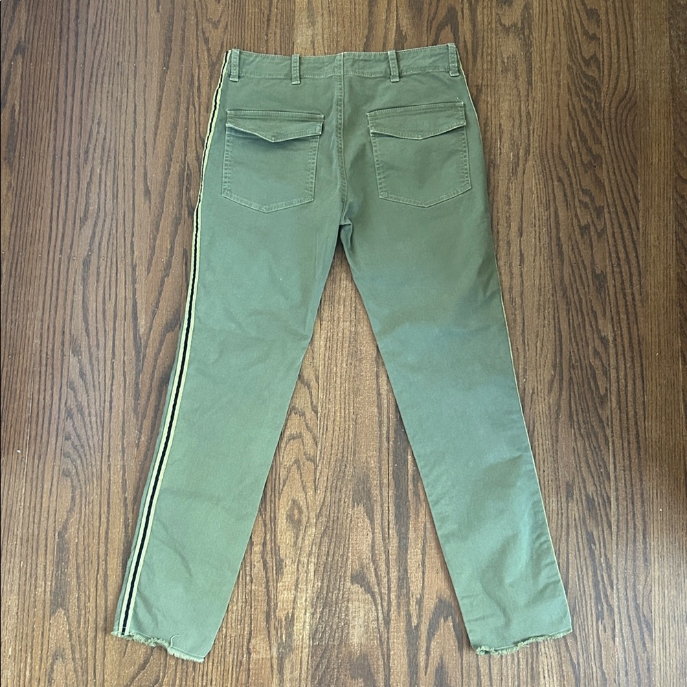 Nili Lotan green Jenna Pant with side stripe tape, size 0 - Picture 2 of 4